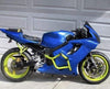 blue and yellow Honda F4i with cage and subcage by Impaktech