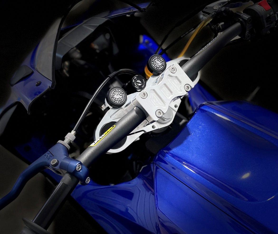 Yamaha R7 triple tree with Dirtbike bar risers