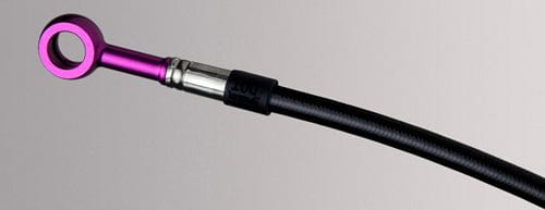 black brake line purple fitting stuntbike