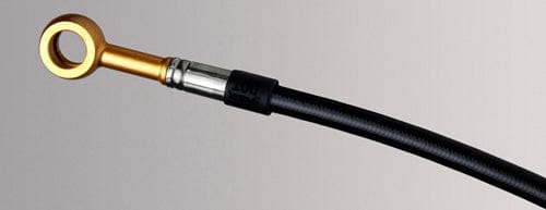 Black brake line gold fittings