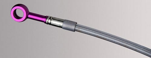 clear brake line purple fittings