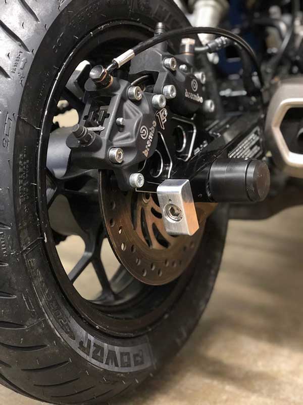 Honda Grom chain adjuster silver