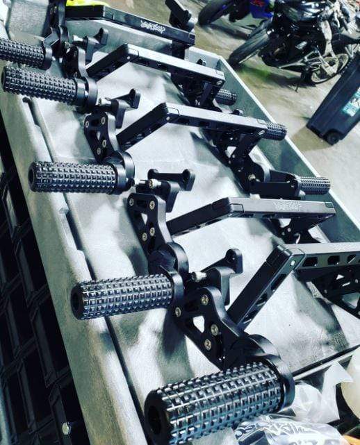 Impaktech Adjustable Billet Subcage - Rear stunt pegs on Subframe