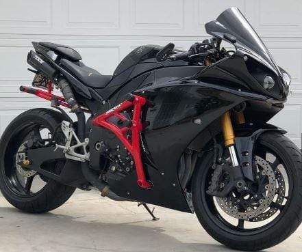 Yamaha R1 red stunt cage subcage rear stunt pegs full cage 2009 2010 2011 2012 2013 2014 2015 2016 2017