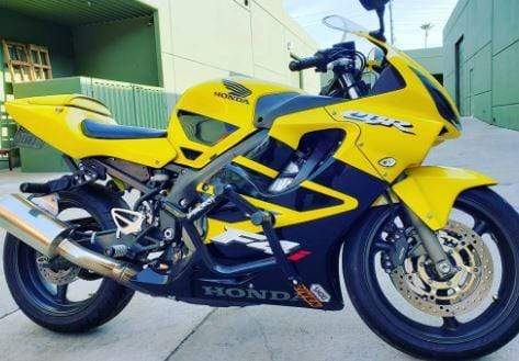 Impaktech Honda F4i crash cage stunt cage yellow black