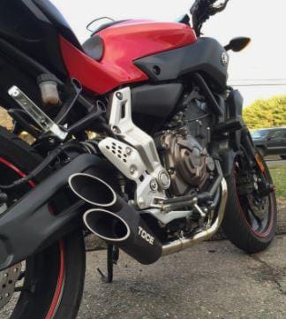 Yamaha FZ07 MT07 exhaust Toce