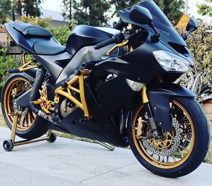 2004 2005 Kawasaki ZX10 ZX10R subcage rear stunt pegs Impaktech gold