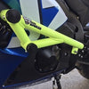 09-16 GSXR 1000 Suzuki race rails New Breed Stunt Parts fluorescent yellow powdercoat gixxer