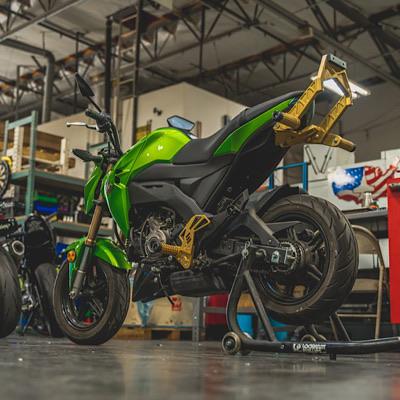 Kawi z125 green and gold wheelie bar Kawasaki