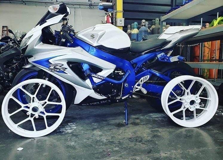 blue white GSXR 600 750 race rails cage