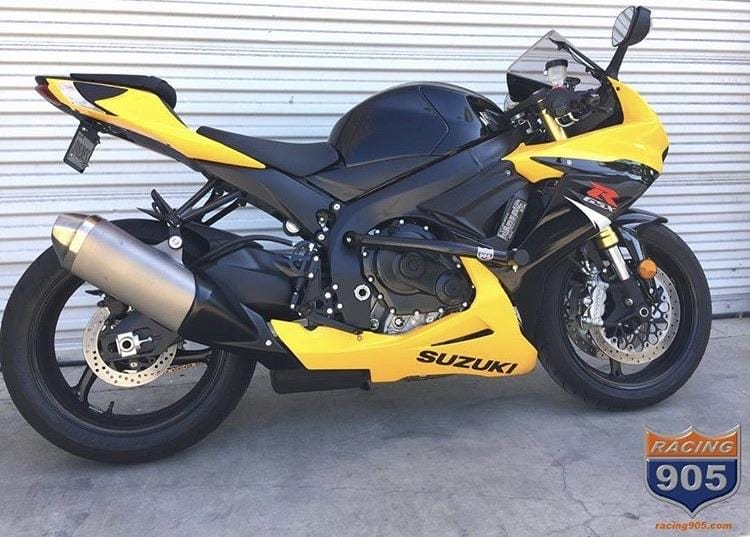 2017 Suzuki GSXR 750 race rails street cage Racing 905 black yellow gixxer