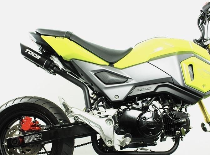 Toce exhaust right side view yellow Honda Grom 2017 2018 2019 2020