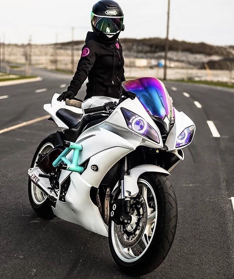 slammed white R6 with Impaktech rails