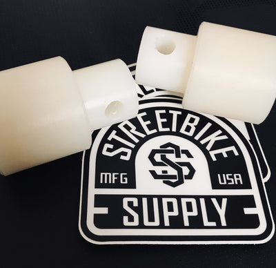Sick Innovations sliders for cages white and black streetbike supply race rail sliders