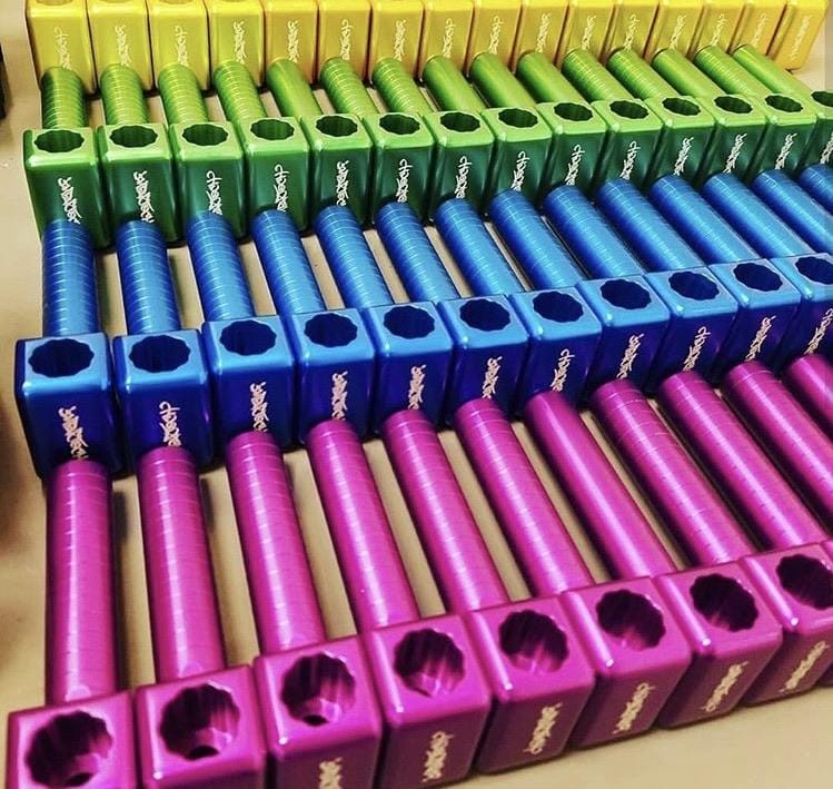 Impaktech adjustable clipsons in purple blue green yellow