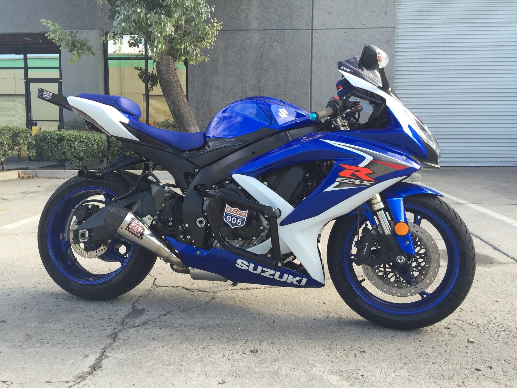 blue white gixxer cage GSXR stunts