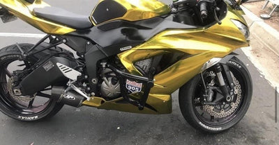 racing 905 cage kawi zx6r 636 gold vinyl wrap