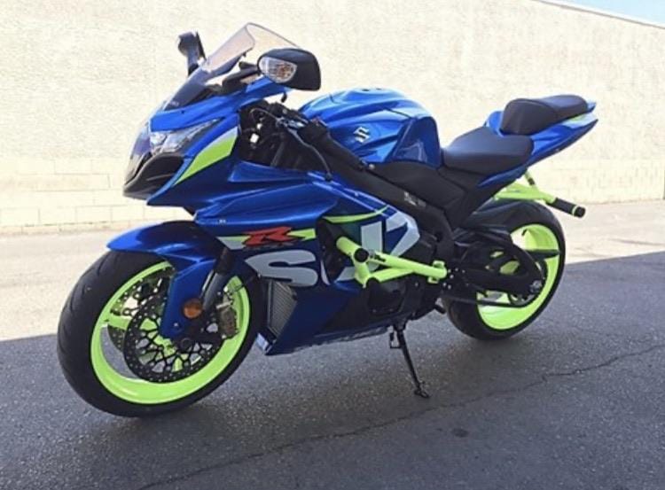 Blue Suzuki GSXR 600 750 1000 race rails and subcage for stunts gixxer New Breed