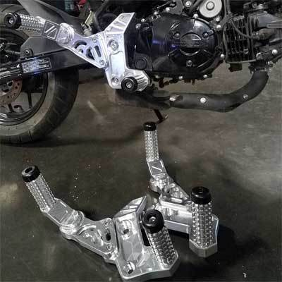 Impaktech Honda Grom Rearsets - Stunt Pegs - Front and Rear - Subcage