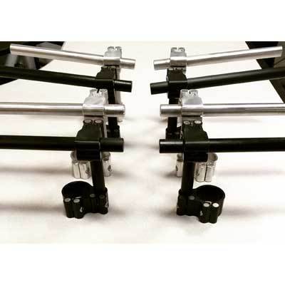 Racing 905 Adjustable Clip-ons - Black - Silver